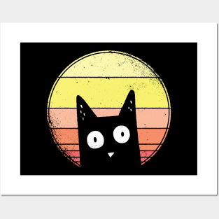 Funny Cat Photobomb Sunset Posters and Art